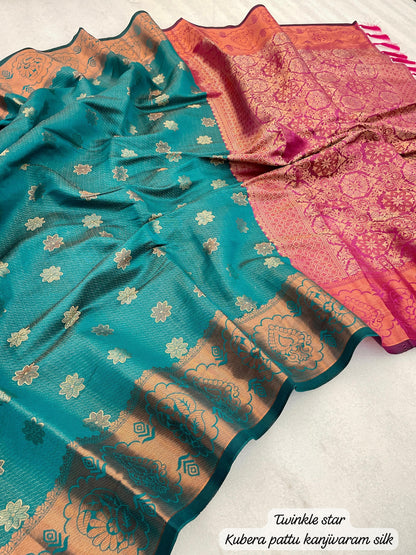 Beautiful soft kanjivaram style silk saree with blouse