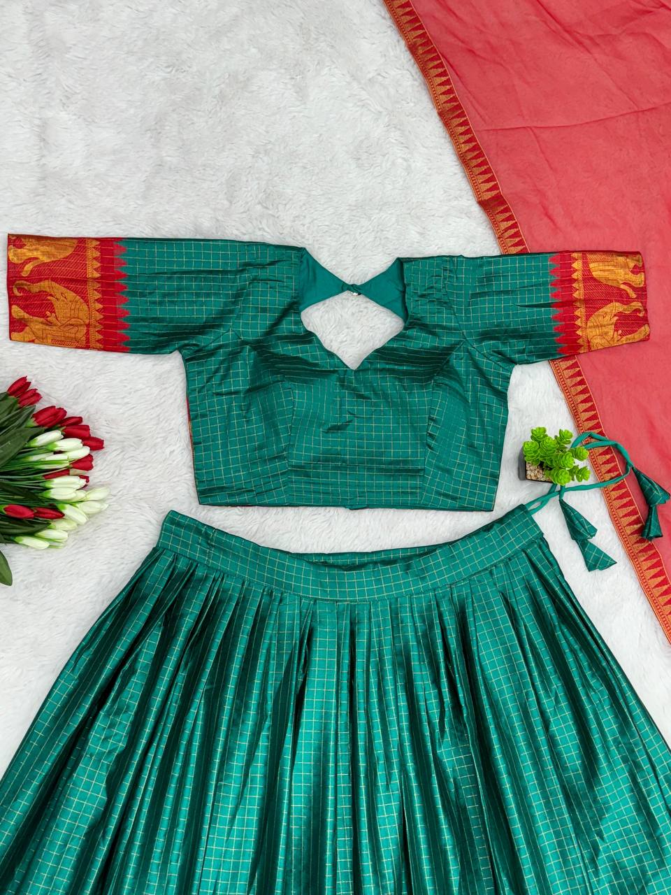 Pure Silk fully stitched classic simple lehenga