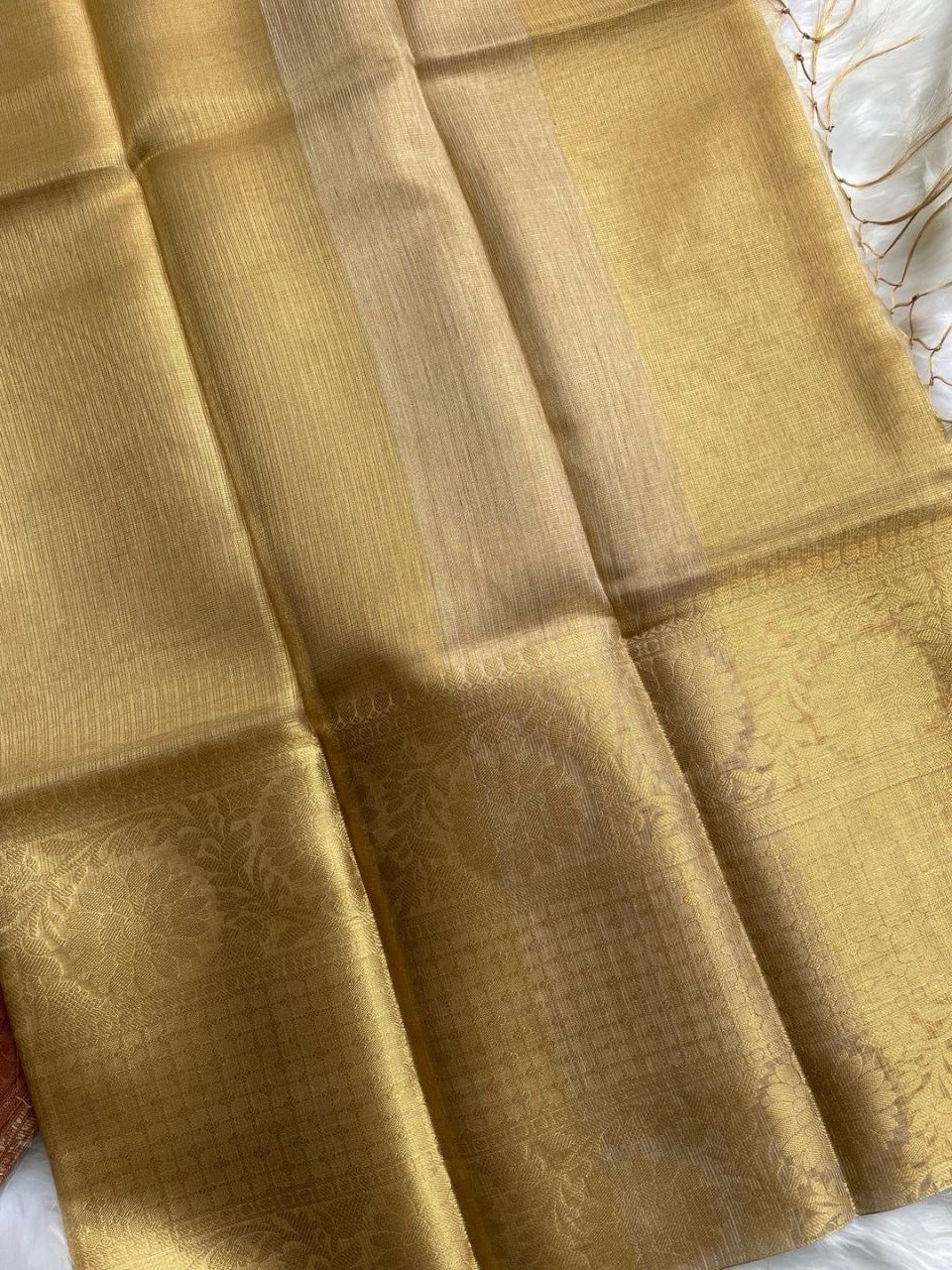 Classic Gold Saree kota silk with rich pallu weaving