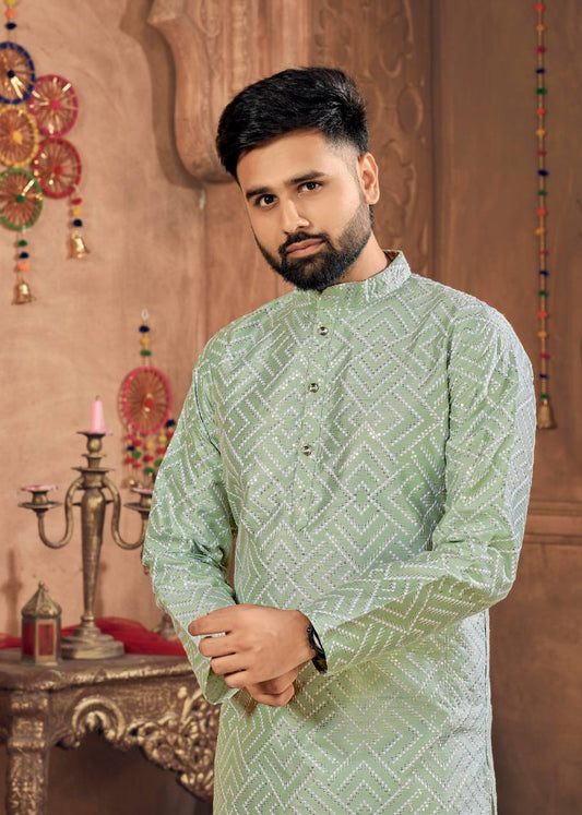 Premium white embroidered Kurta with Pant