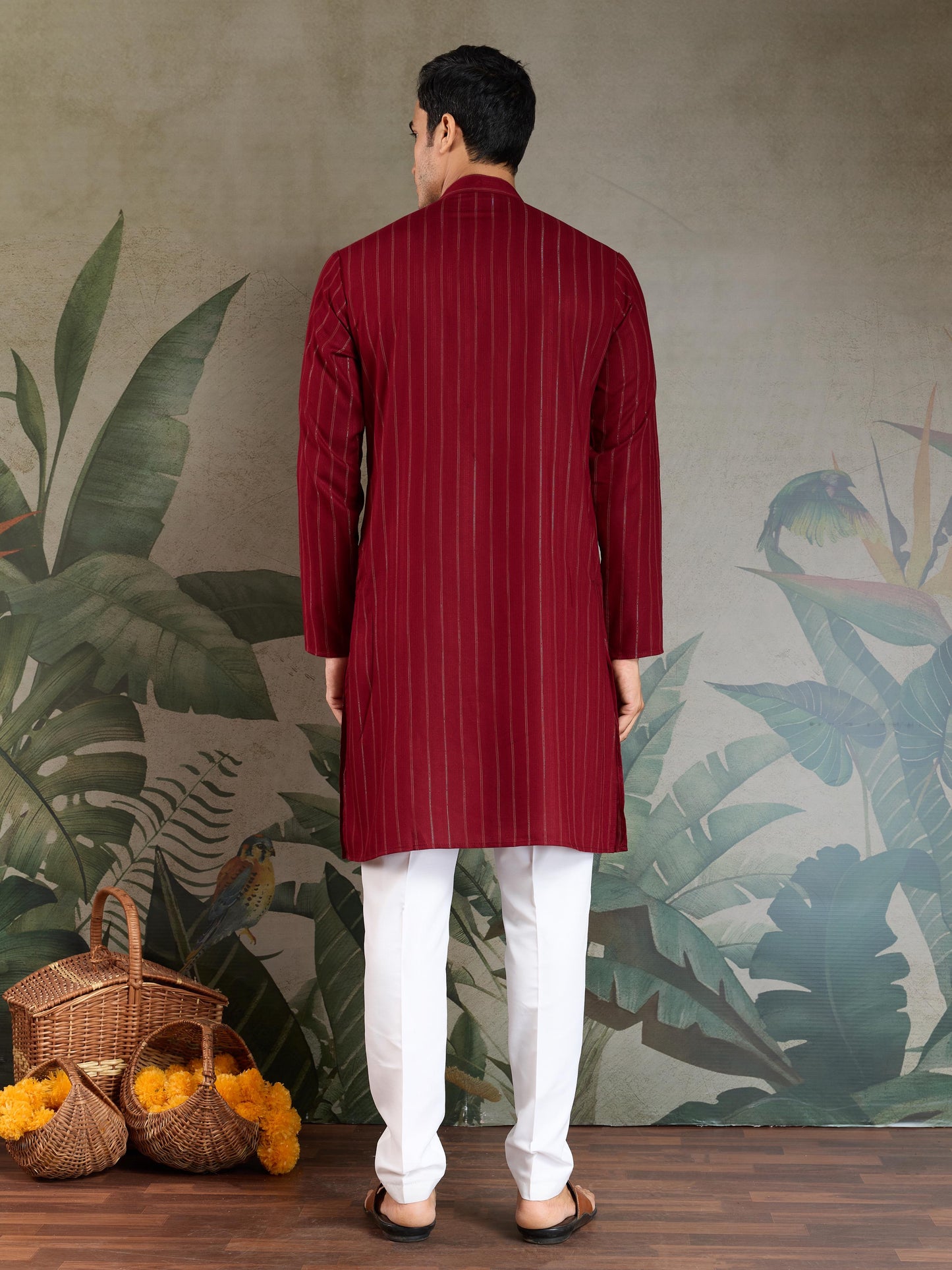 Ramjat - Premium Mens Silk kurta with Pajama and Printed Dupatta
