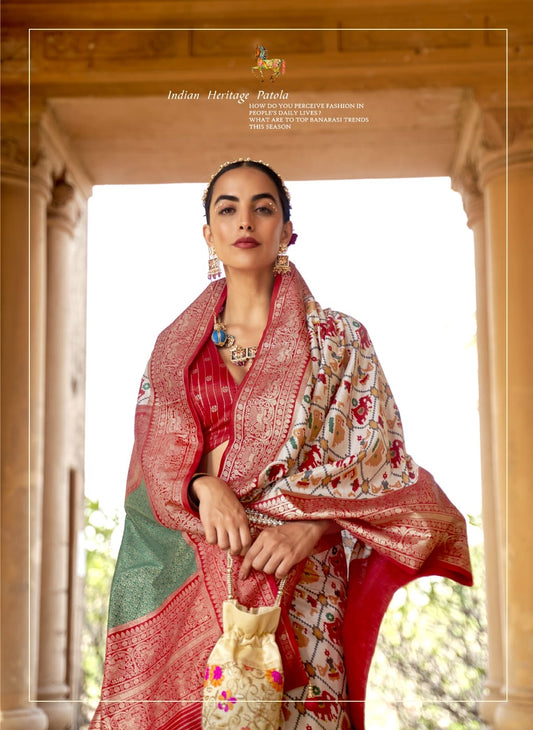 Patola on premium Silk with stitched blouse