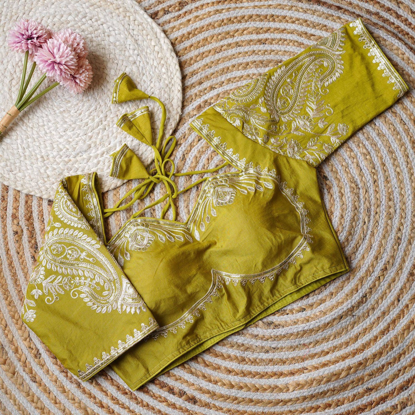 Mohini - Gold Embroidered Readymade Blouse
