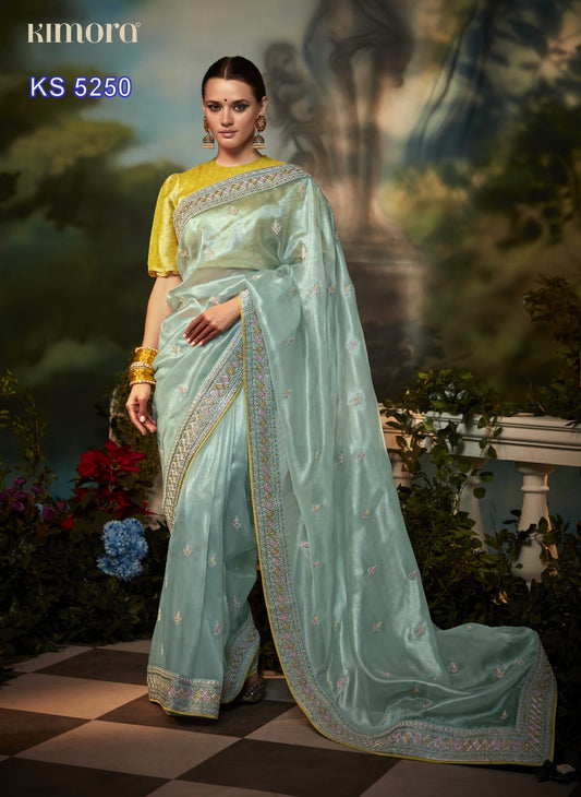 Premium Silk sarees with work and stitched blouse