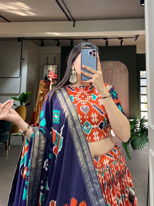 Patola print dola silk lehenga