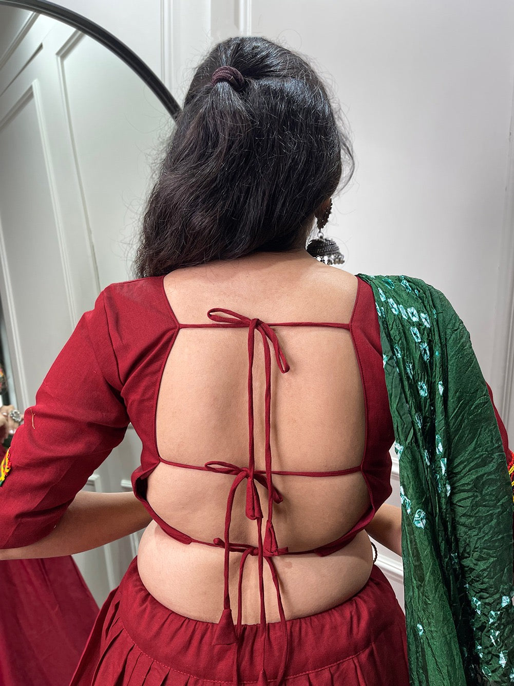 Pure cotton lehenga with bandhej print dupatta