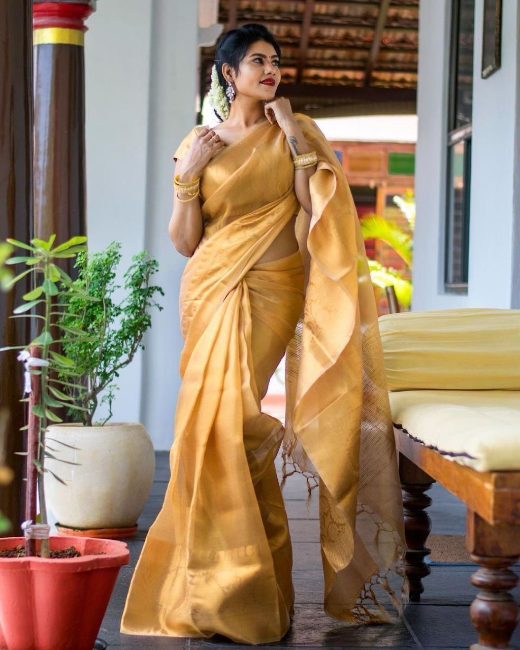 Classic Gold Saree kota silk with rich pallu weaving