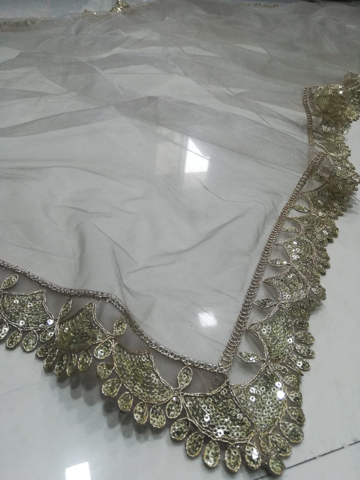 Full Work Grey Premium Fully Stitched Georgette Lehenga