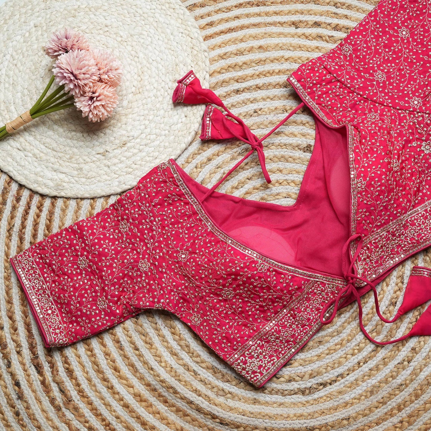 Vedika - Beautiful Work Readymade Silk Blouse to pair with sarees or lehengas
