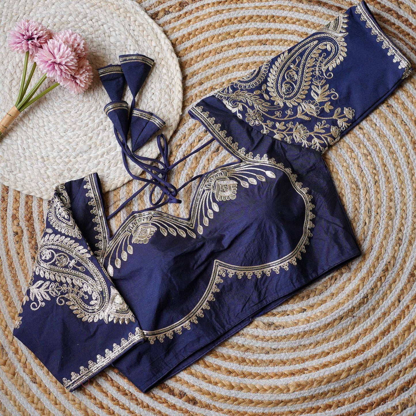 Mohini - Gold Embroidered Readymade Blouse