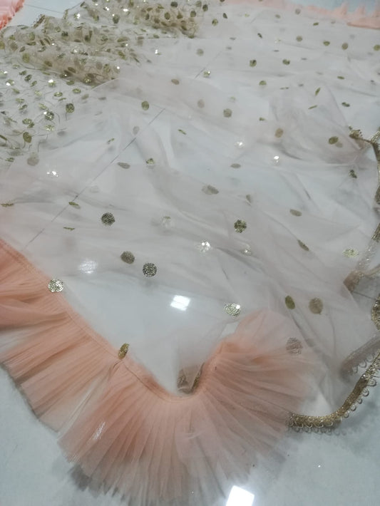 Peach Soft Georgette Casual All Occasion Fully Stitched Lehenga