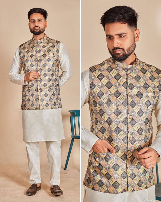 Brown Koti Kurta with Pajama traditional ethinic for every occasion