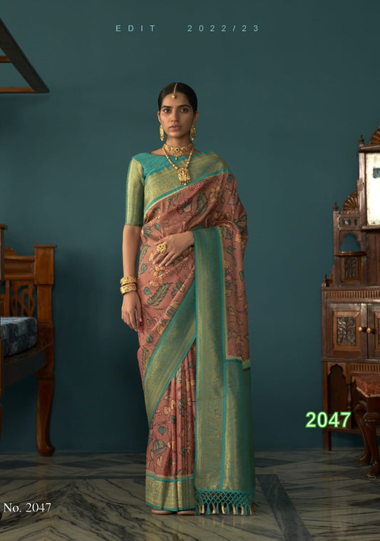 Premium Soft tussar silk saree with stitched blouse