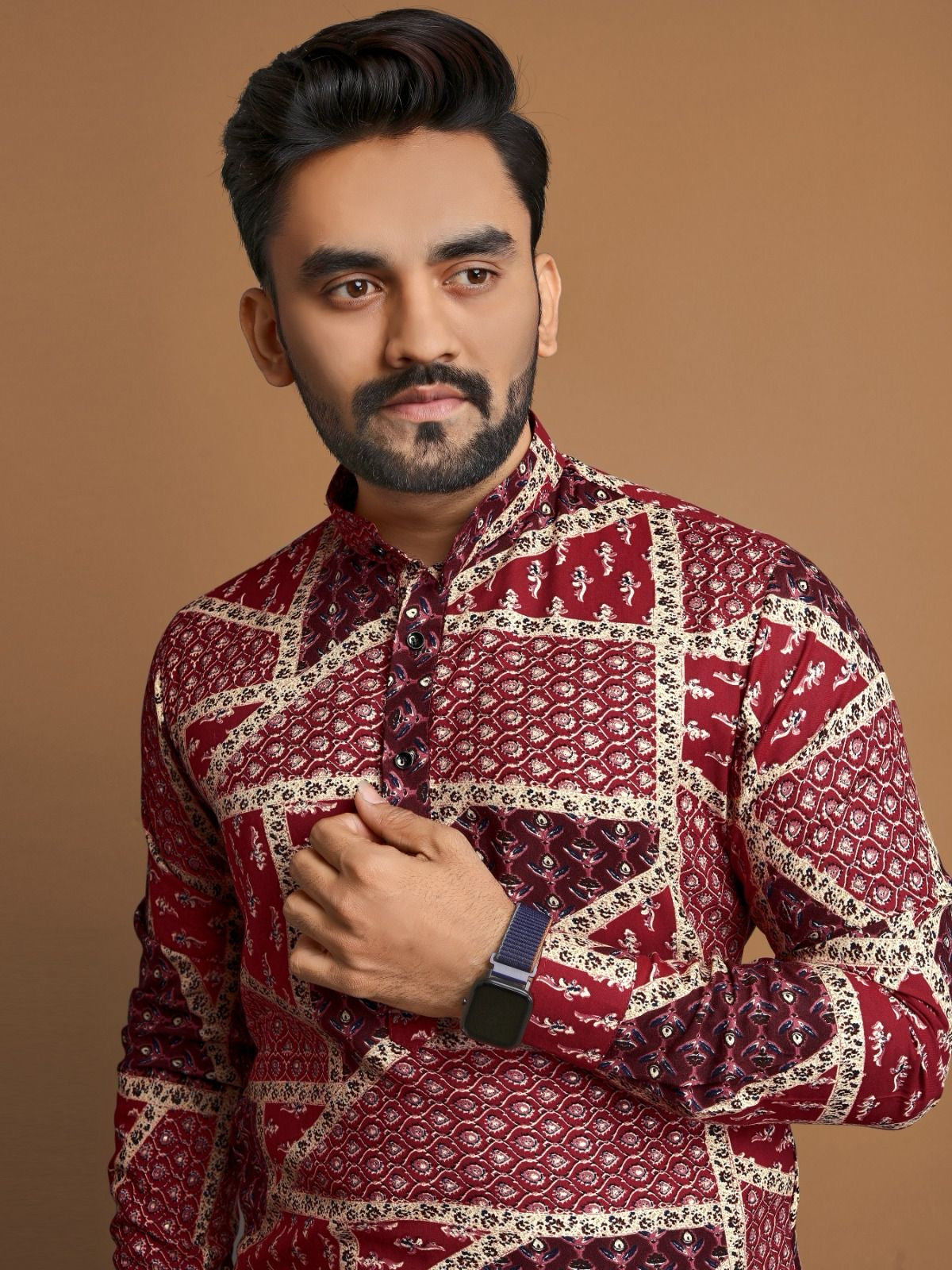 Men's Soft Cotton Foil Print Kurta with Cotton Pajama for every occasion