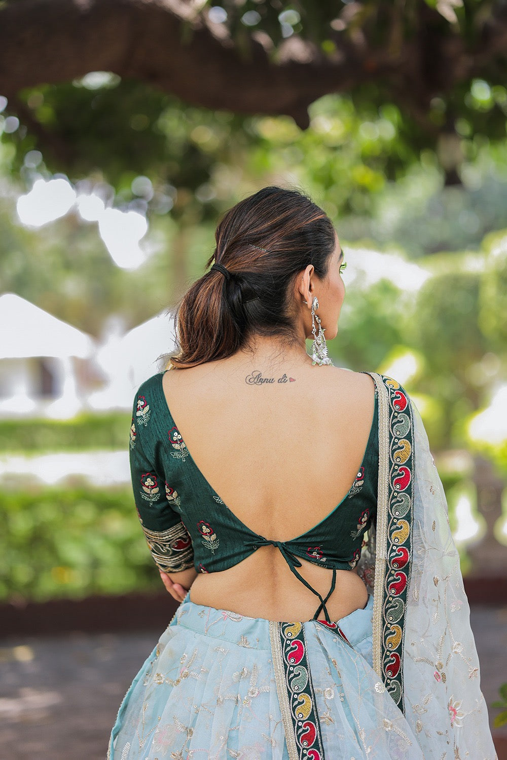 Premium organza work lehenga