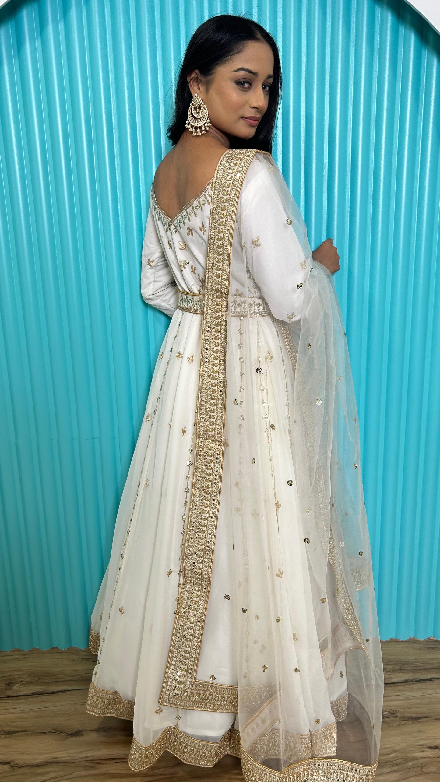 White Premium Gown fully stitched