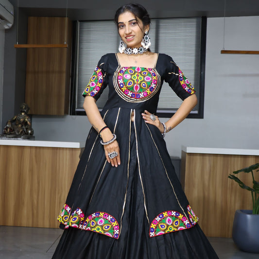 Unique Black Indo Western Style Navratri Special Chaniya Choli Fully Stitched