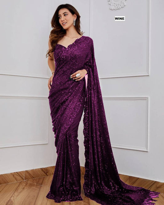 Georgette Bollywood style sequins saree