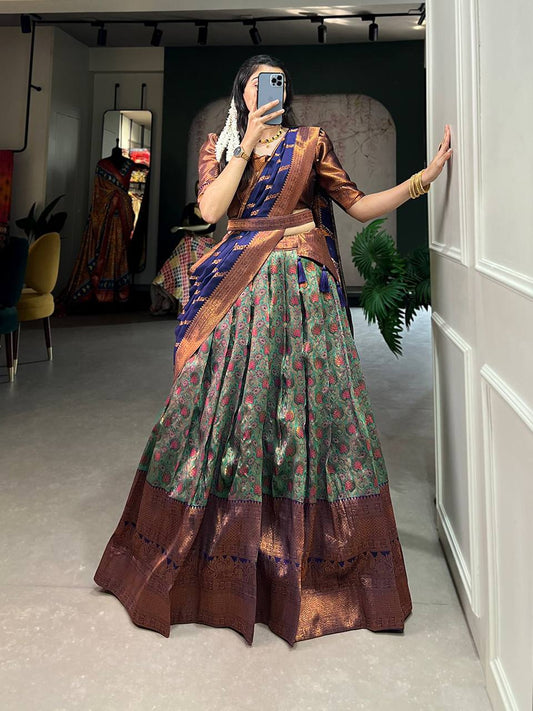 Beautiful Full Jacquard Weaving Silk Lehenga