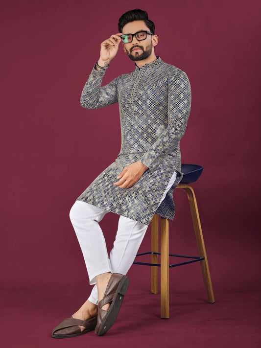 Men's Premium Chikankari Work Kurta with Pajama