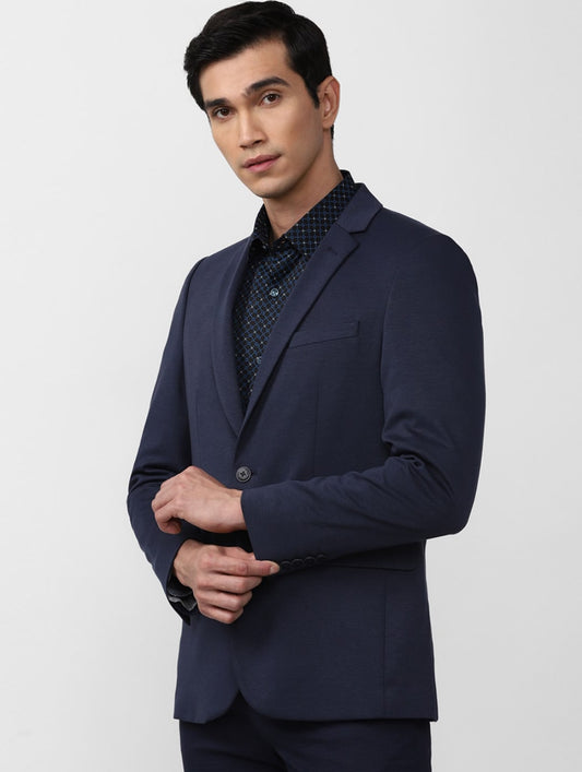 Navy Blue Raymond fabric Blazer for Men