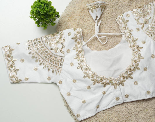 Ruhi - Beautiful Copper Gold Embroidered Work Fully Stitched Blouse to pair with Saree or Lehenga