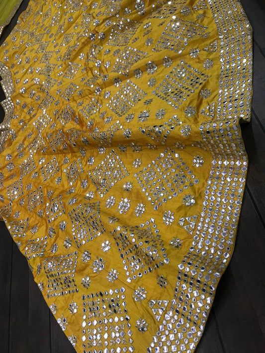 Mustard yellow fully stitched premium lehenga