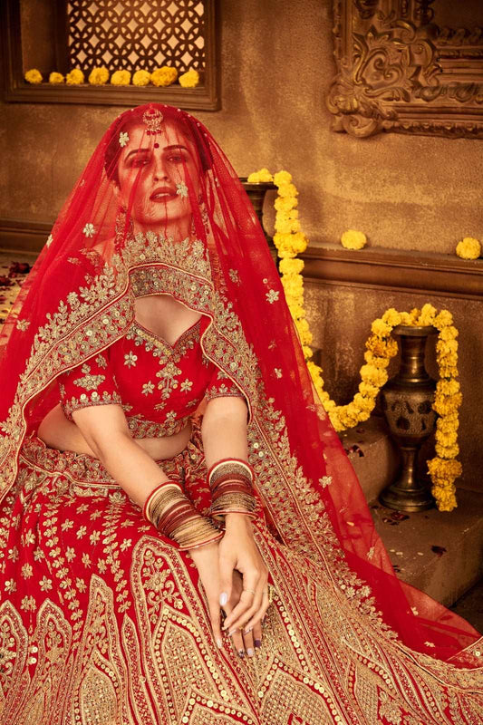 Heavy bridal velvet lehenga
