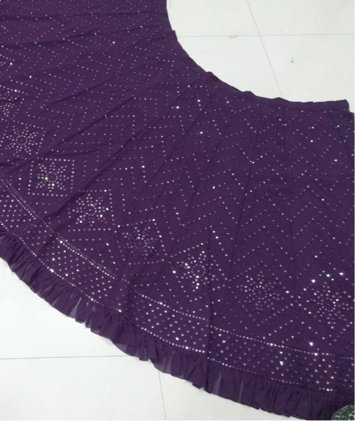Purple and Pink Lehenga with Readymade Blouse