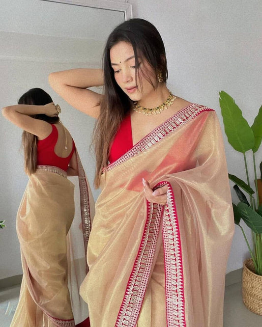 Pure organza soft saree with fully stitched blouse