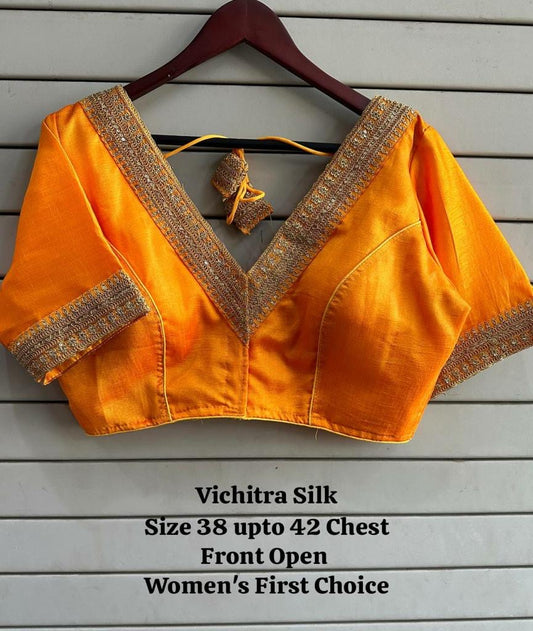 Vichitra silk premium readymade blouse