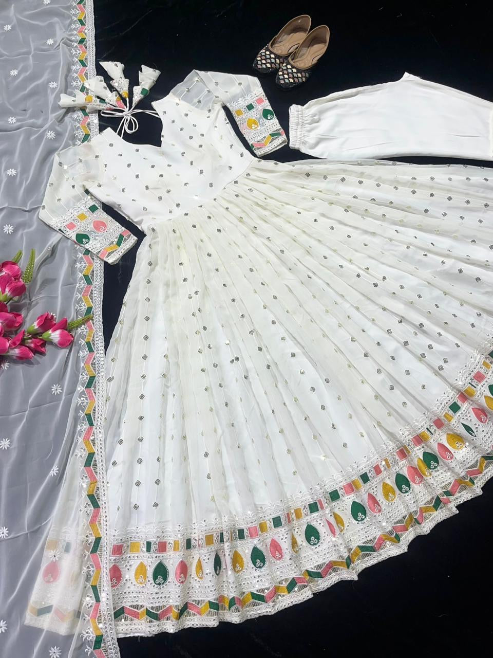 Off white Anarkali Gown with flair