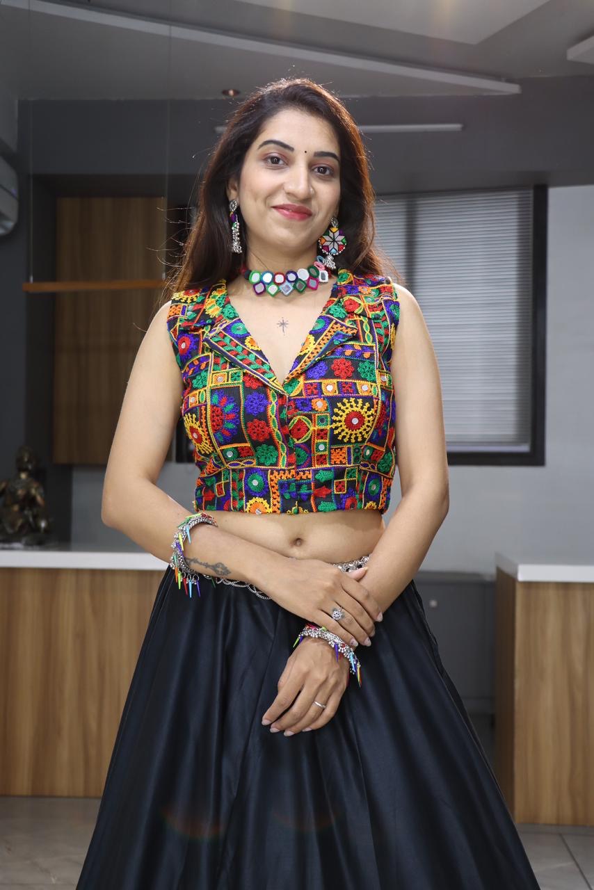 Ethnic Navratri 8 Colours Pure Cotton Chaniya Choli with Gamthi Work Fully Stitched