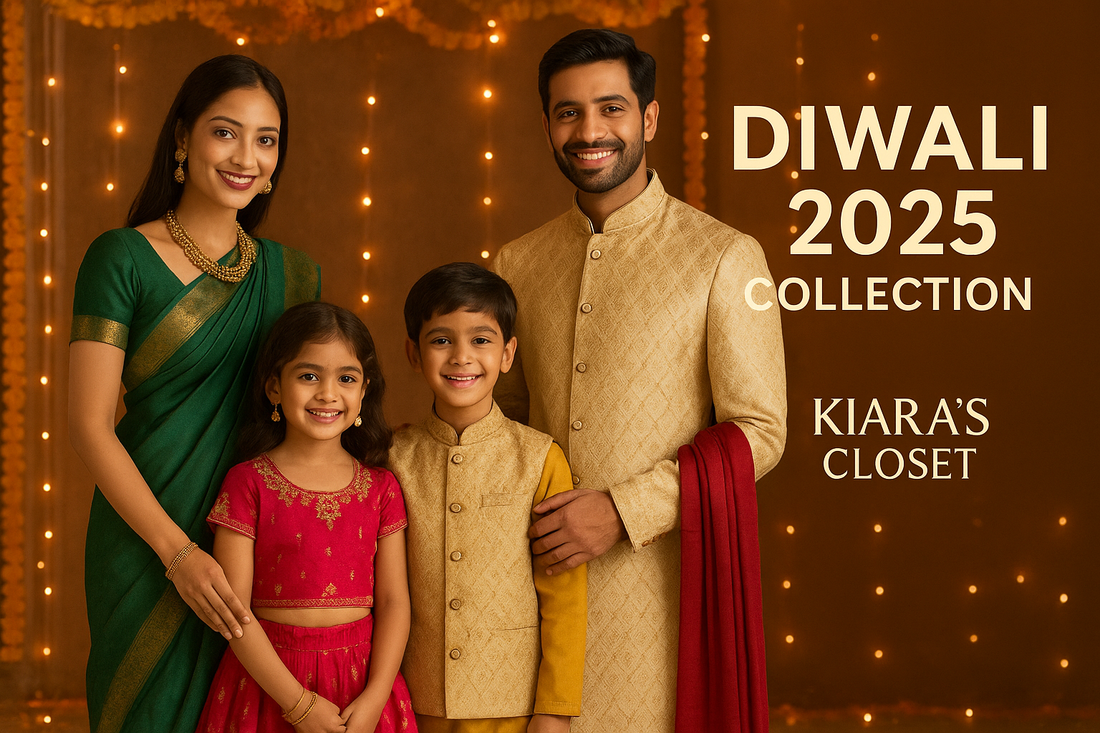 Diwali 2025 Dress Ideas for Families | Sarees, Lehengas & Kurtas for Men – Kiara’s Closet