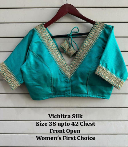 Vichitra silk premium readymade blouse