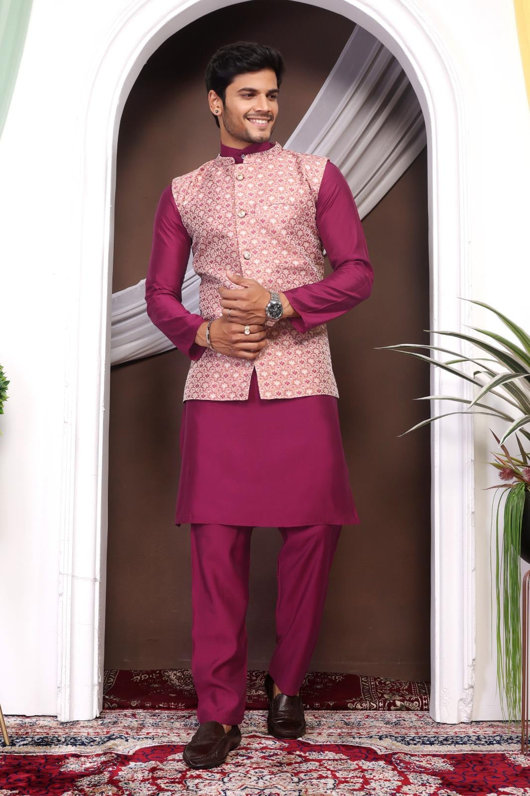 Classic Koti Kurta Outfit - Stylish Ethnic Set for Men
