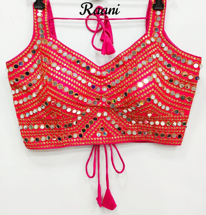 Sanvi - Premium Real Mirror Ready to Wear Blouse to match with Saree or Lehengas