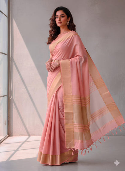 Hansini - Classic Silk Saree in Beautiful Pastel Colours with Fully Stitched Blouse of your style