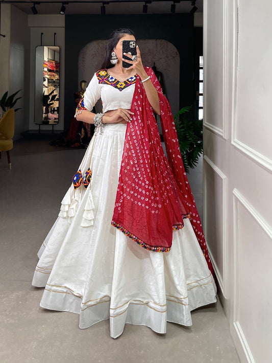Pure cotton lehenga with bandhej print dupatta