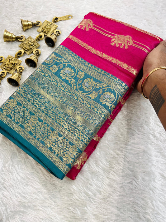 Handloom pattu silk saree with blouse