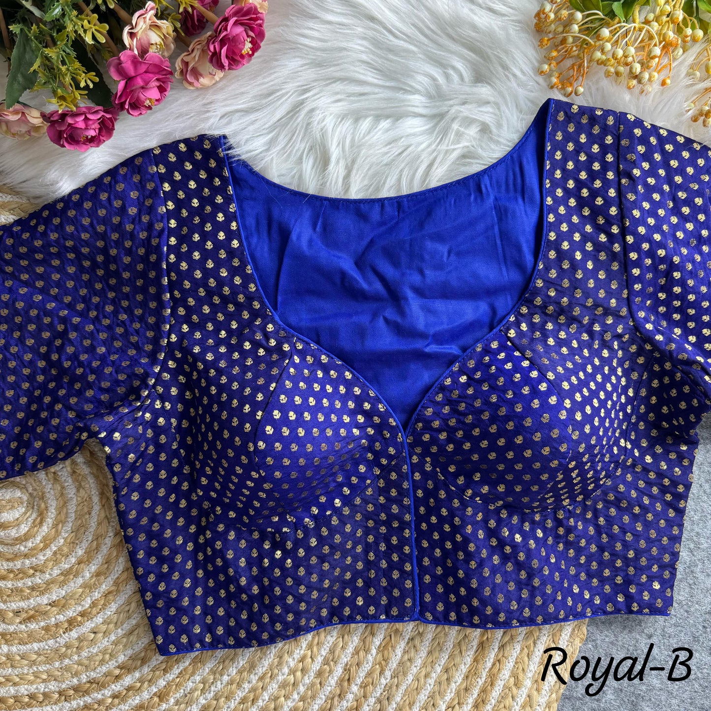 Beautiful Meena Silk Readymade Butti Jacquard Blouse