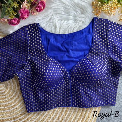 Beautiful Meena Silk Readymade Butti Jacquard Blouse