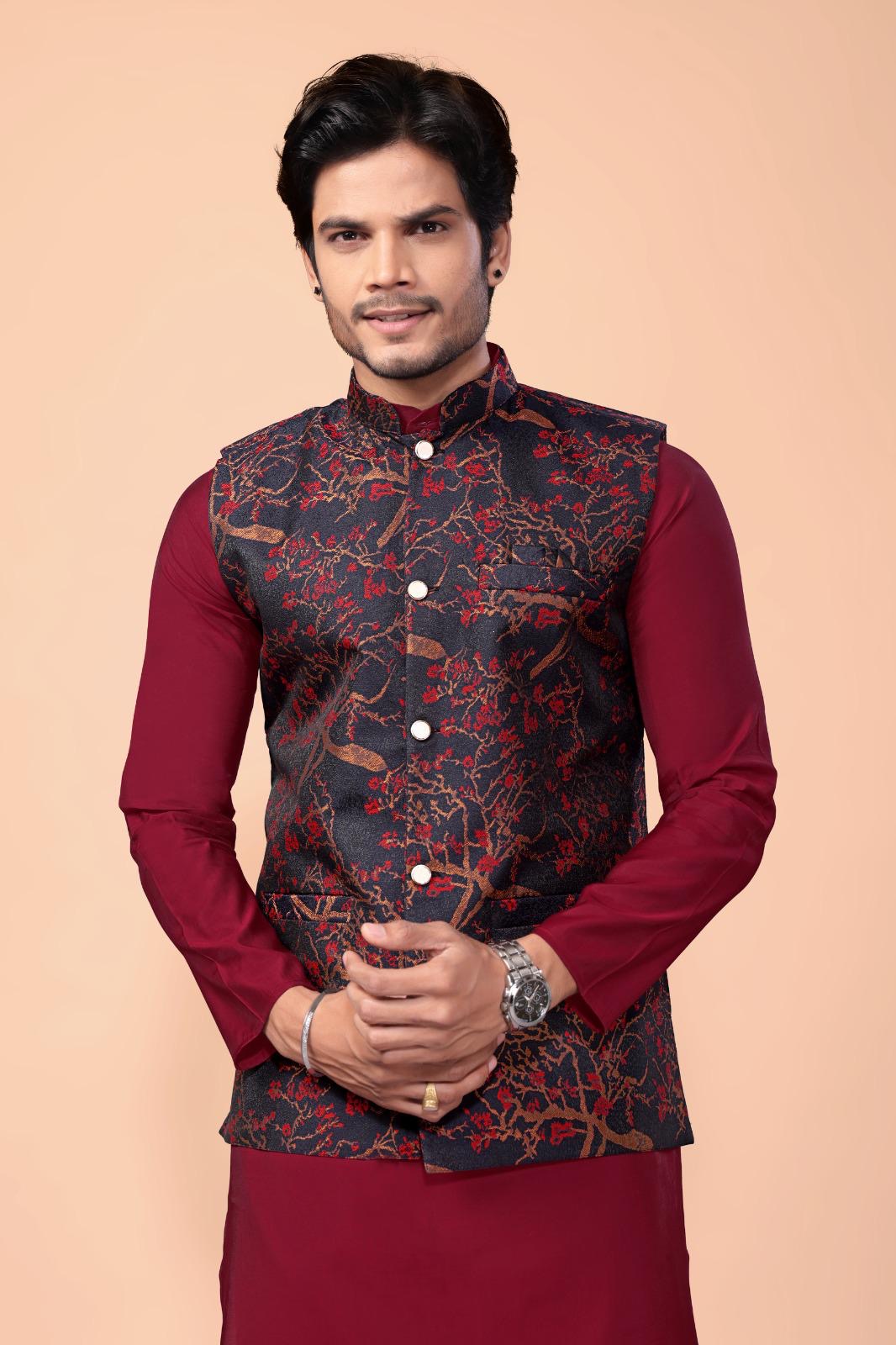 Maanyavar Designer Koti Kurta Set for Men - Indian Ethnic Fashion Online