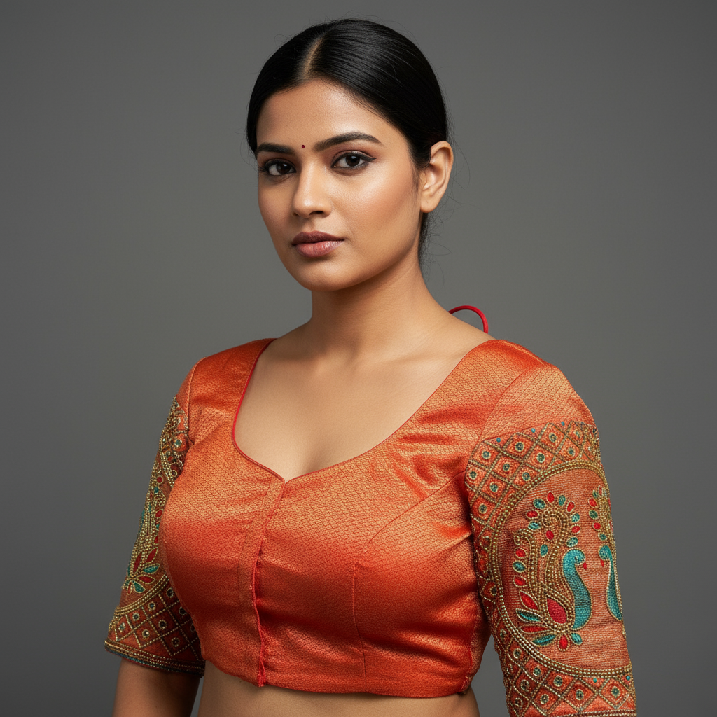 Abhinaya - Premium Thread Work Silk Readymade Blouse