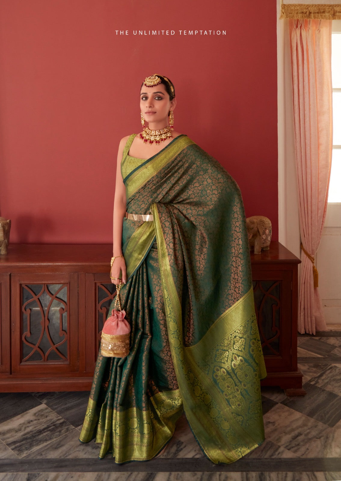 Pure Kashmira Silk Premium saree with stitched blouse