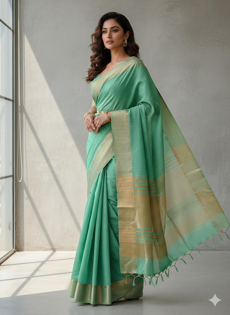 Hansini - Classic Silk Saree in Beautiful Pastel Colours with Fully Stitched Blouse of your style