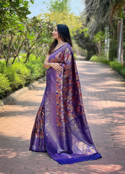 Kanika - Pure Kanchipattu Silk exquisite weaves body Saree with Stitched Blouse Options
