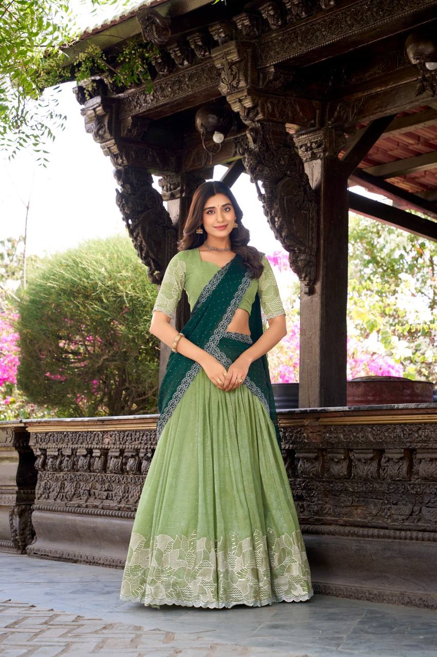 Beautiful Embroidered Fully Stitched Lightweight Lehengas