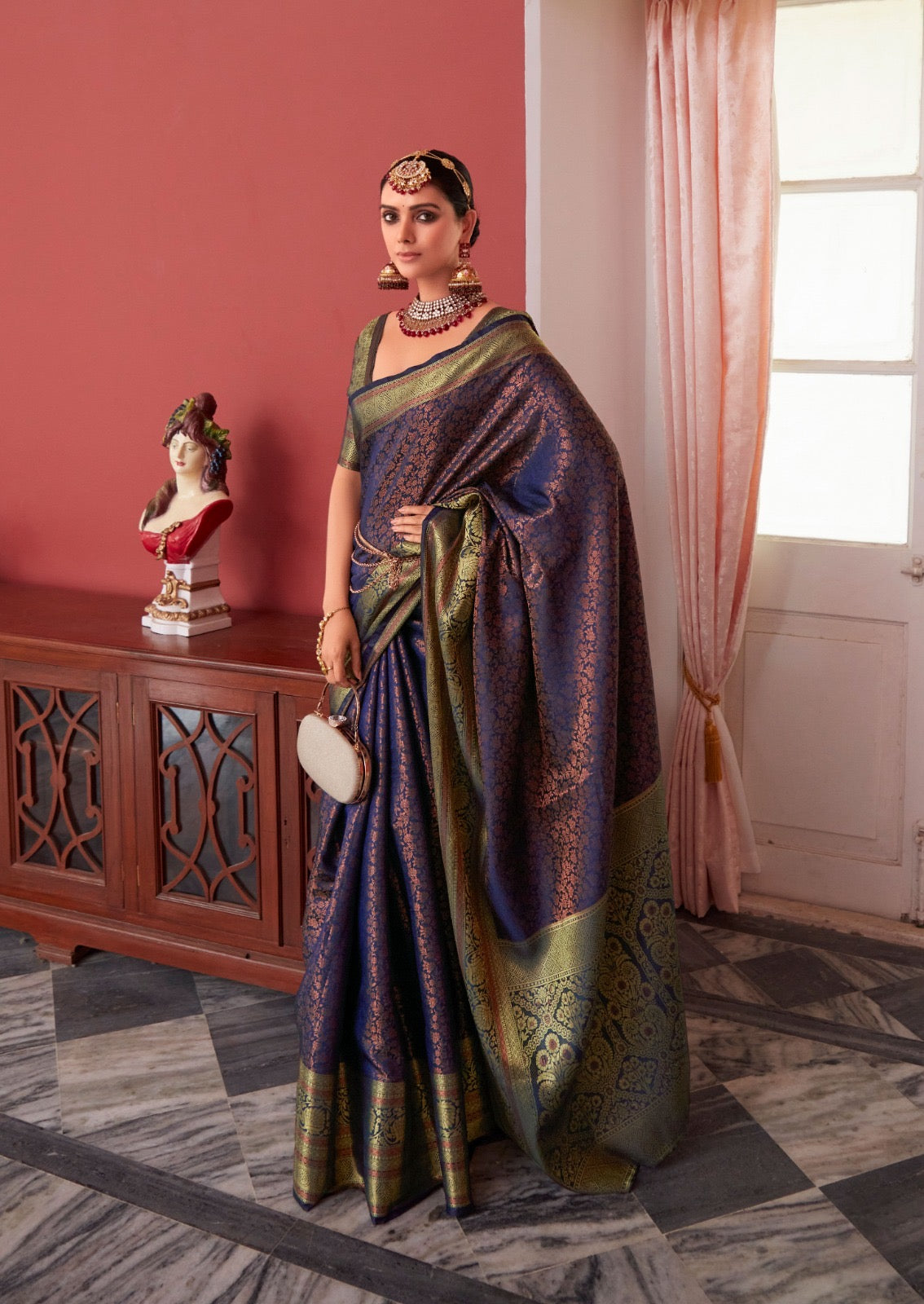Pure Kashmira Silk Premium saree with stitched blouse