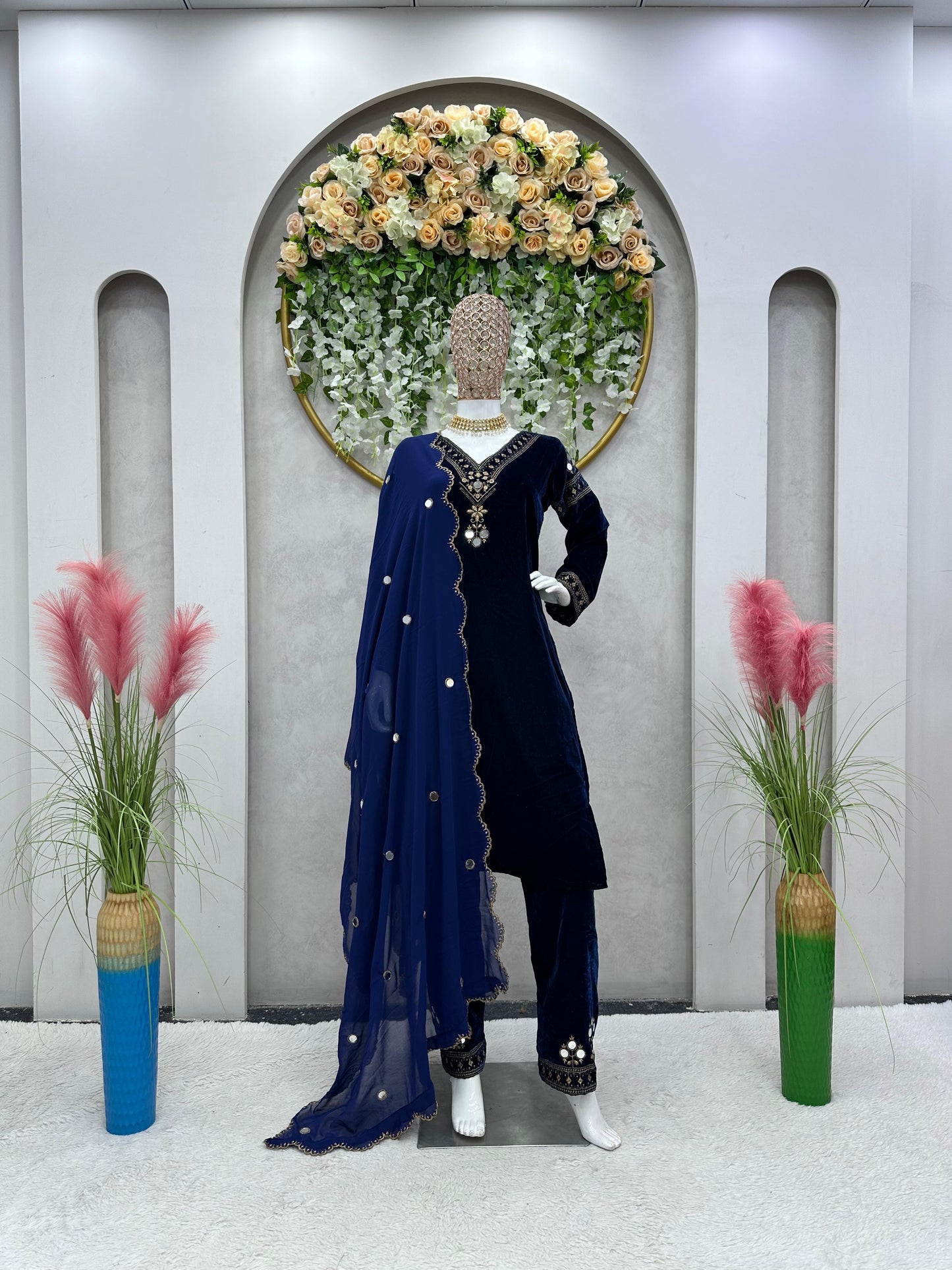 Premium Velvet Minimalist Suit Fully Stitched